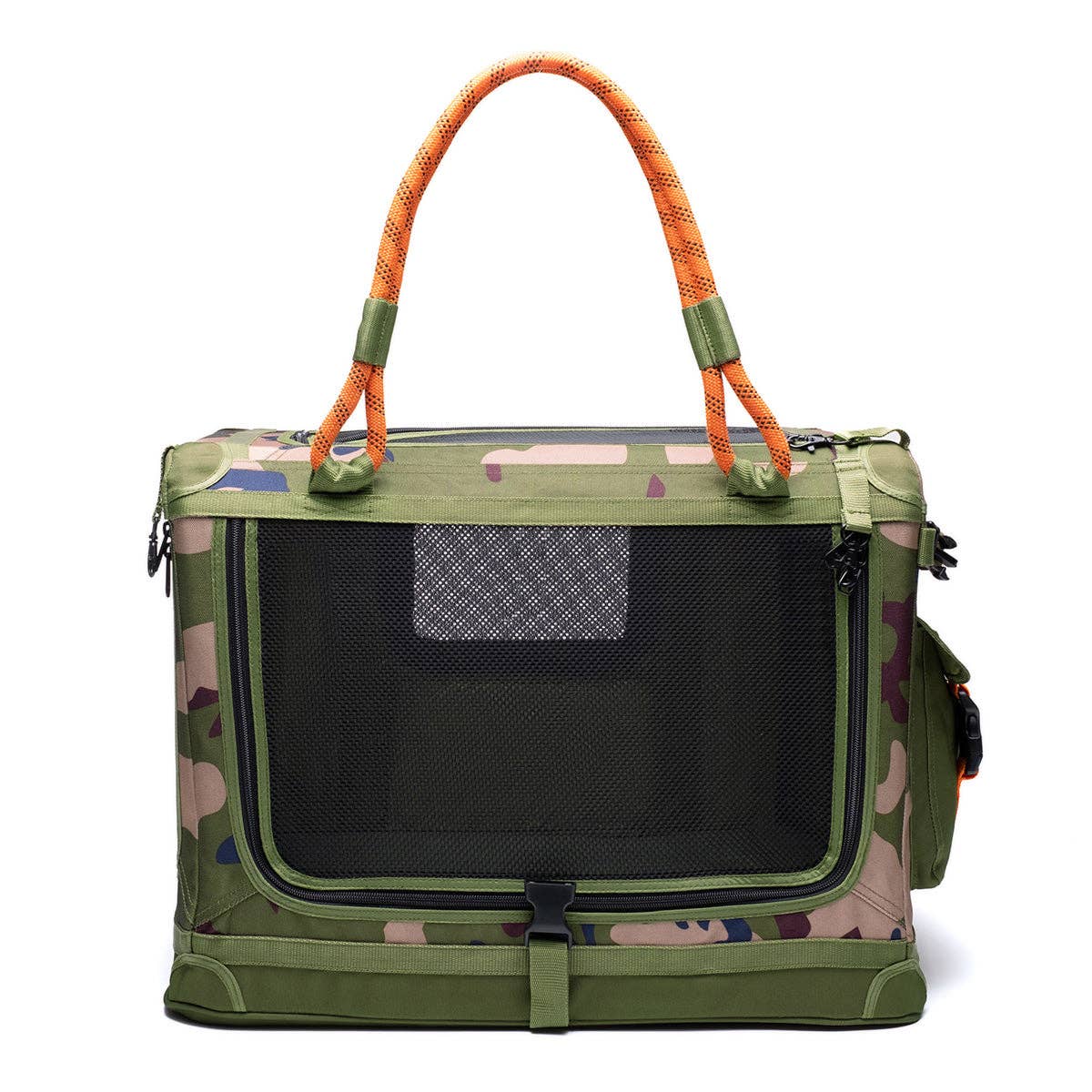 ROVERLUND - AWAY-WE-GO PET CRATE: CAMO / ORANGE / SMALL - UP TO 25LBS